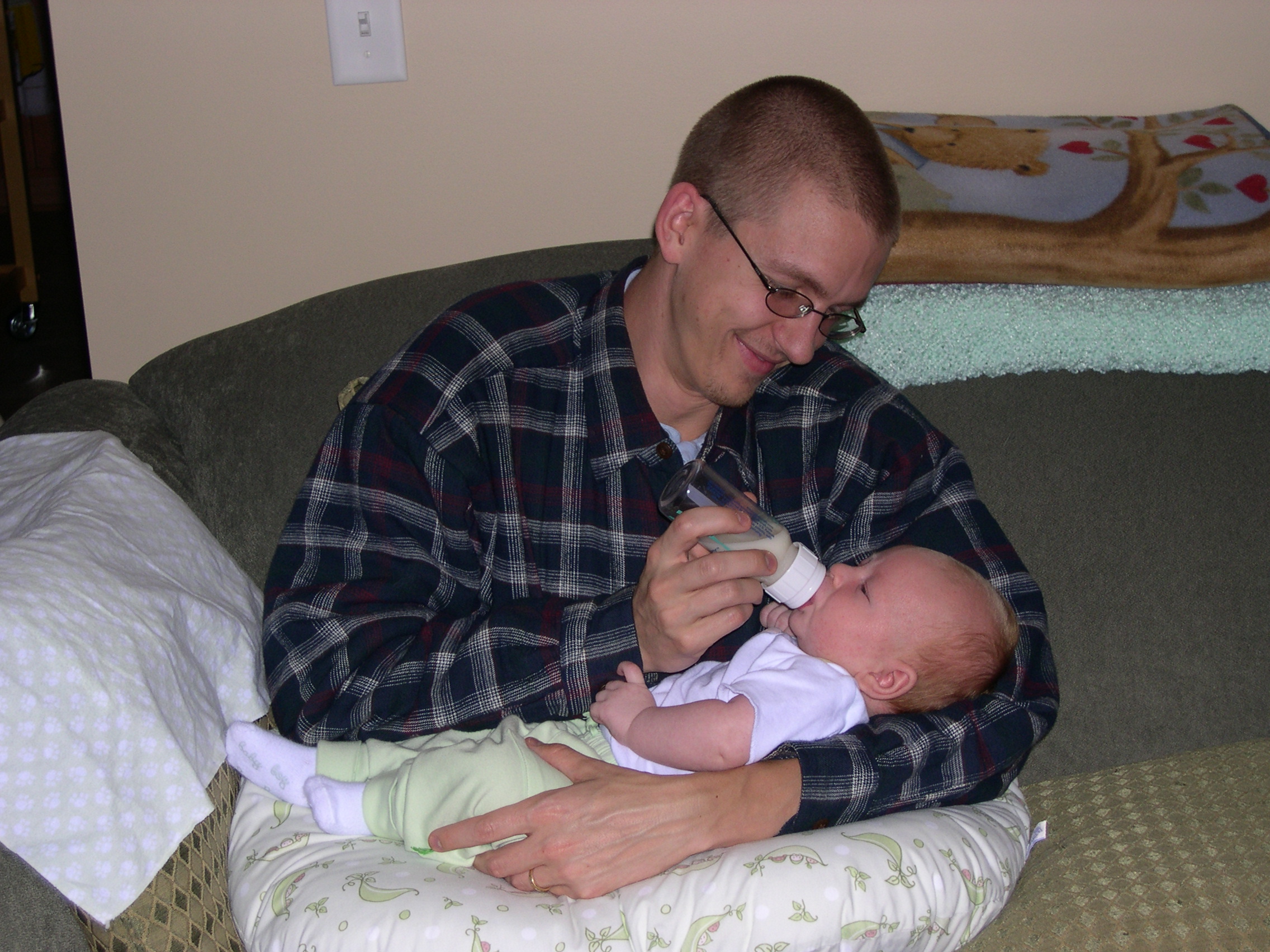 Nicky getting his first bottle